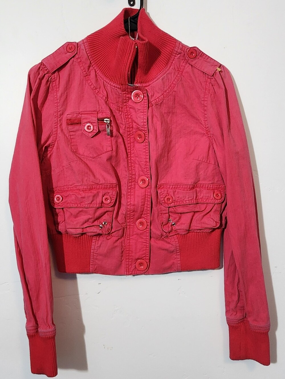 Y2K Streetwear Society Coral Pink Zip Hoodie